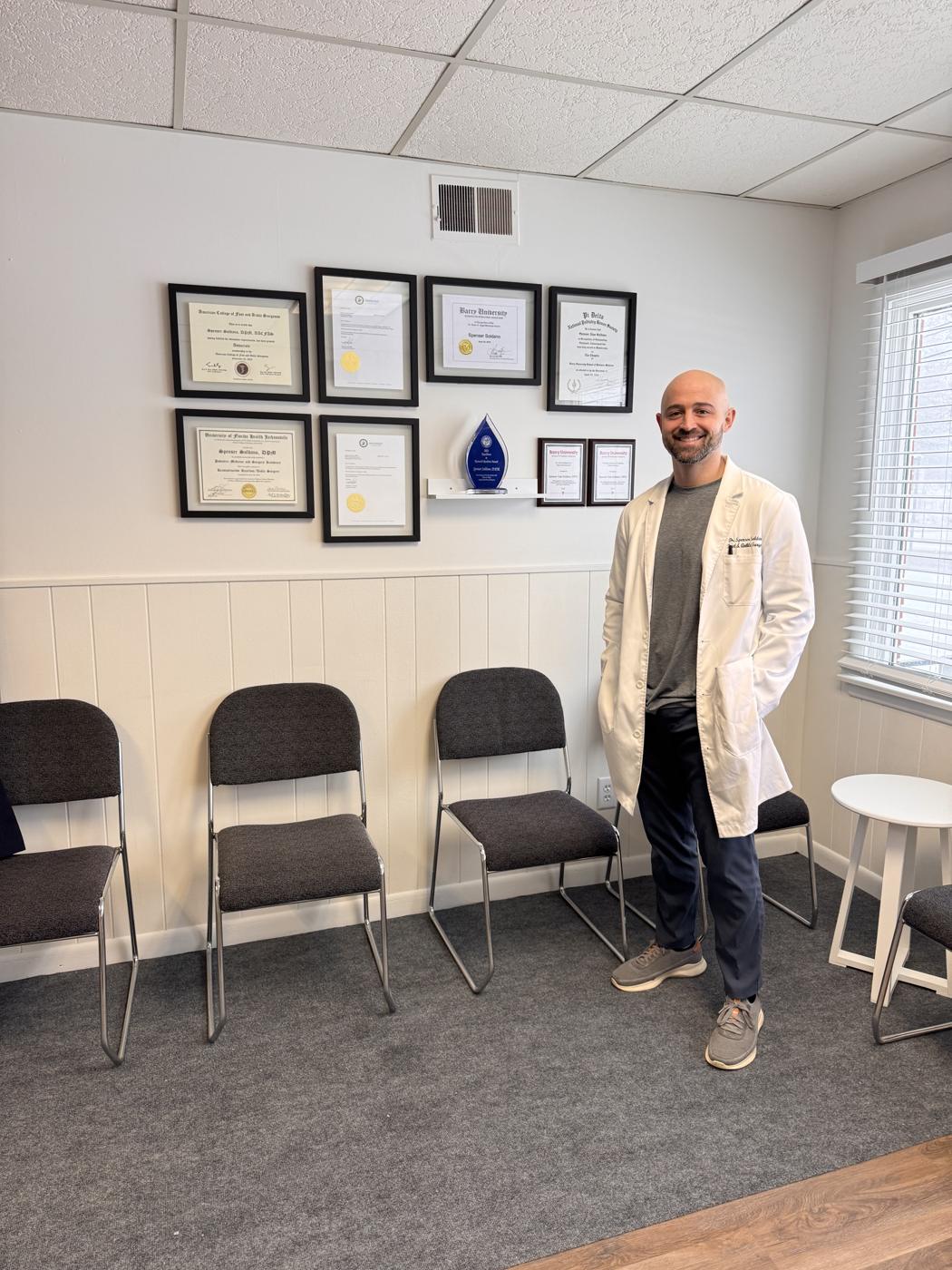 Dr. Soldano in the office at Soldano Foot & Ankle